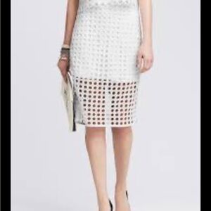 Banana Republic Dot Lace Pencil Skirt
